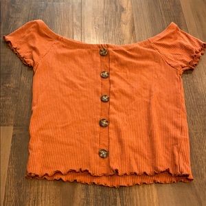 Rust off the shoulder top